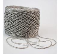 100g Yarn for Knitting & Crocheting Matethreads DIY Crochet Metallic + Cotton Metallized Thread Hand Knitting Blended(Gray Silver)