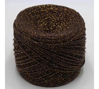 100g Yarn for Knitting & Crocheting Matethreads DIY Crochet Metallic + Cotton Metallized Thread Hand Knitting Blended(Coffee Gold Flower)