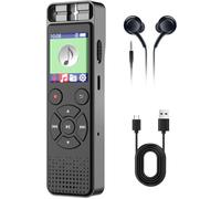 100GB Voice Recorder with Playback and Voice Controlled Recording, Voice Recorder with Noise Cancelling for Lectures, Meetings, Interviews, Teaching (Headphones)