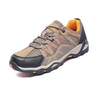 100junzidao Men's Waterproof Walking Shoes Outdoor Backpacking Anti-Slip Trekking Hiking Shoes Lightweight Breathable Comfor Table Durable Yellow 5