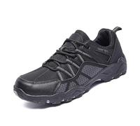 100junzidao Men's Waterproof Walking Shoes Outdoor Backpacking Anti-Slip Trekking Hiking Shoes Lightweight Breathable Comfor Table Durable Black 8