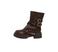 100junzidao Women's British Style Knight Boots Pleated Design Chunky Sole Short Boots Fashion Boots for Work Dating and Daily Wear