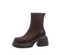 100junzidao Women's Chunky Sole Chelsea Boots with Hidden Height Increase Rear Zipper Ankle Boots Comfortable Breathable Casual Boots for Women