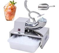 100kg/h Commercial Ice Crusher, Stainless Steel Snow Cone Maker - Low Noise Ice Shaver for Bar, Restaurant & Party