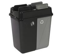 URBNLIVING 100L Duo Kitchen Bin Waste Garbage Can 2 Compartments With Bas Connectors (Black/Grey)