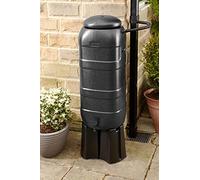 100L Black RainSaver Water Butt Kit, Water Barrel UK, Includes Stand and Diverter
