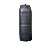 100L Black Slimline Space Saver Water Butt Barrel With Tap & Lid - Rainwater Collection Tank