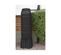 100L Black Slimline Space Saver Water Butt Complete Kit