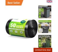 100L Capacity Eco-Friendly Refuse Sacks - 50 Pack Leak Resistant Heavy Duty Bags