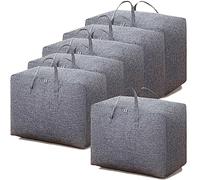 100L Clothes Storage Bag, 6PCS Duvet Storage Bags King Size, Storage Bags for Comforters, Clothes, Quilt, Blankets, Bedding, Duvet Bags, laundry bags, Underbed Storage Bags with Zips, No-smell