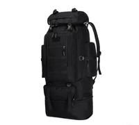 100L Expandable Hiking Backpack, Lightweight 600D Oxford Rucksack with External Gear Attachment for Men and Women, Black and Camouflage, for Multi-Day Outdoor(Is black)