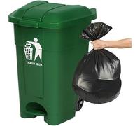 100L Green Trash Can with Lid and Wheels - Ideal for Office, Restaurant, School, Kitchen - Hands-Free Pedal Design for a More nized Life