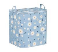 100L Large Capacity Storage Bags for Clothes & Comforters, Thick Non-Woven Fabric Foldable Storage Organizer with Reinforced Handles for Home, Wardrobe, Moving & Travel (Blue Daisy)