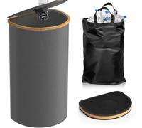 100L Recycling Bins for Kitchen & Storage, Bottle Recovery Trash Can with Lid, Portable Bottle Recycling Bin, Grey 42 * 32 * 76cm - Eco-Friendly Waste Solution
