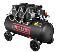 100L Silent Oil-Free Air Compressor, 3HP Portable Air Compressor, 13.6 CFM, 115 PSI (8 Bar), Low Noise Electric Compressor for Workshop, Garage, Spray Painting, Air Tools & DIY