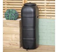 Strata Slim Space Saver Water Butt 100L With Lid & Tap Carry Handles in Black