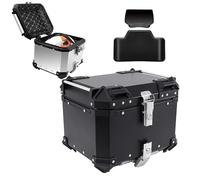 100L Waterproof Motorcycle Top Case - Universal Silver Rear Box for Scooter Moped & Quad - Heavy-Duty Luggage Storage for Motorbike Travel Adventure & Touring