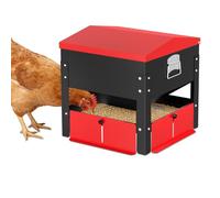 100lbs Automatic Chicken Feeder, Galvanized Steel, Weatherproof & Secure-Lid Large Capacity Poultry Feeder for Outdoor Use, No Waste Feeding Box for Chickes, Ducks