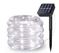 100LED Rope Lights Outdoor,EHOFUN Waterproof 39FT 8Mode Solar Powered Tube Strip Light Copper Wire Fairy String Lights for Garden Yard Party Wedding Christmas Decoration(White)