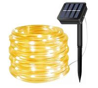 100LED Rope Lights Outdoor,KINGCOO Waterproof 39FT 8Mode Solar Powered Tube Strip Light Copper Wire Fairy String Lights for Garden Yard Party Wedding Christmas Decoration(Warm White)