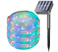 100LED Rope Lights Outdoor,KINGCOO Waterproof 39FT Solar Powered 8Mode Tube Strip Light Copper Wire Fairy String Lights for Garden Yard Party Wedding Christmas Decoration(Multicolor)