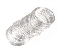 100Loops Silver Gold Bronze Memory Beading Steel Wire for DIY Jewelry Findings Multi-layer Bangle Bracelet Making 0.6mm(Silver)