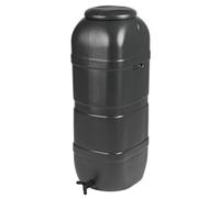 Strata Slim Space Saver Water Butt 100L With Lid & Tap carry handles In Black