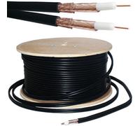 100M (330 Ft) - Rg59U Twin Coaxial Shotgun Cable Pure Copper & Foam Satellite Dish Sky Hd