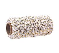 100m 3mm Cord Rope Cotton,Twine Thread String For Crafts DIY Sewing Handmade Wall Hangings Wedding Party Home Decor (Color : Gold White)