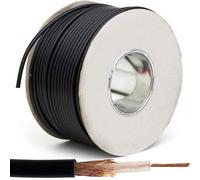 Loops 100M Black RG58U Coaxial Cable - 50 Ohm - CCA SMA Router DAB Radio - Aerial Satellite Signal Lead - Thin Coax Install - TV Freeview