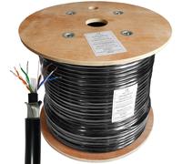 Loops CAT6 SWA Steel Wire Armoured UTP Cable - Direct Burial Outdoor/Underground HDPE - 23 AWG Pure Copper Solid Core External Ethernet Data Reel/Drum - POE PE RJ45 LSZH