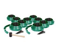 100m Flexible Plastic Lawn Edging Kit with 400 Pegs & Mallet Harbour Housewares Green One Size