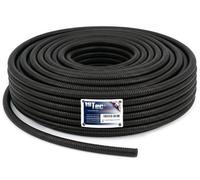 100m Non-Split Corrugated Cable Conduit Ducting 20mm External 14mm Internal Diameter Hose Pipe TV Coax Electric Wire Channel Car Loom Fish Pond Low Voltage Power Socket Marine Lead Burial 100 Metre