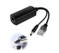 100M PoE Splitter 48V to 5V 2.4A Output with IEEE 802.3 at Standard, 5.5x2.1mm DC Plug Cable,2.5G Ethernet Splitter Adapter Plug and Play Compatible with Security IP Camera, Voip phone, Surveillance