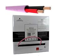 100m QED QE16/2 Pink Low Smoke Zero Halogen (LSZH/LSOH) Speaker Cable Pure Copper Wire for Built-In Wall or Ceiling Home or Commercial Installation (16/2 100m Reel)