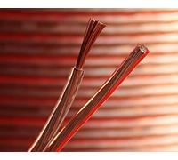 100m Quality 2 x 18 AWG Loud Speaker Cable - Multi-Strand with Red Polarity Indicator by electrosmart® - Outside Dimensions of Cable: 5mm x 2.5mm