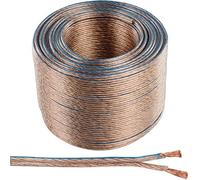 100m QUALITY SPEAKER CABLE | 1.5mm 16 AWG Gauge | Wire Reel Drum Amp HiFi Loud CCA Strands | Transparent Twin Flex Loudspeaker