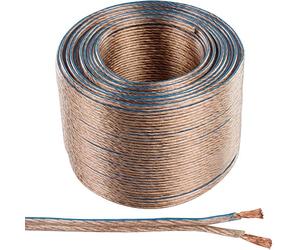 100m QUALITY SPEAKER CABLE | 1.5mm 16 AWG Gauge | Wire Reel Drum Amp HiFi Loud CCA Strands | Transparent Twin Flex Loudspeaker