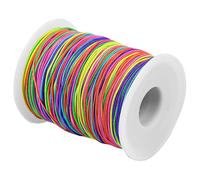 100m Rainbow Color Elastic Cord Stretch Fabric Thread Craft Cord With 1mm Diameter For Necklace, Bracelet, Crafts, Hair Bows, Costume Crafts, Key Chai