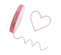 100m Red and White String, 2mm Christmas String for Gift Wrapping, Red and White Bakers Twine, Festive Red Rope for Crafts and Xmas Presents