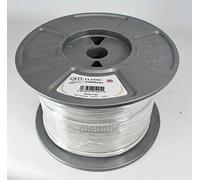100m Reel of QED Classic 79 Strand Oxygen Free Copper (OFC) Profile Speaker Cable for Hi-Fi and Home Cinema Installations (100 metres, White)