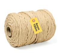 100M Sisal Rope for Cat Scratcher, 6MM Sisal Rope, Cat Scratching Post Replacement, Gardening Bundling, Craft Decoration