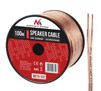 100m Speaker Audio Cable Twin Braid Twisted Car Home CCA OFC PVC Transparent UK