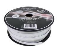 Speaker Cable Flat 2 x 1.5 mm² - White - 100 m Spool - CCA - Audio Cable - Speaker Cable
