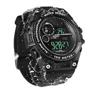 100m Underwater Scuba Diving Watch for Mens Boys with Stopwatch, Chronograph, Alarm Functions, Dual Time Zone, 12/24 Hours Format