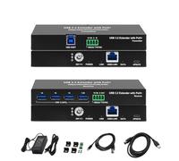 100m USB 3.2 and USB 3.0 Extender with 4 Port Hub RS232 FSYNC and Single Adapter Power