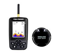 100m Wireless Remote 45m Depth 90°Sonar Sensor Color Display Fish Finder for V802PRO/V030/V080 RC Bait Boats (Black)