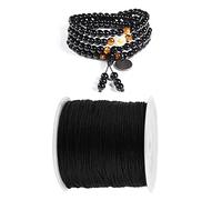 100M x 0 8mm Nylon Chinese Knot Cord Macrame Bracelet Making Rattail Macrame Thread String Nylon Beading Cord DIY Bracelets and Necklaces Jewelry Making Black