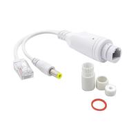 100Mbps POE Splitter with RJ45 Ethernet Input & DC RJ45 Output Outdoor Waterproof Design for Web Cameras Wireless AP