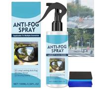 100ML Anti Fog Spray with Towel and Sponge,Windscreen Rain Repellent Defogger,Anti Condensation Window Spray,Car Glass Cleaner Spray,Anti-Fog for Glasses,Portable Demister Spray,Windscreen Protection